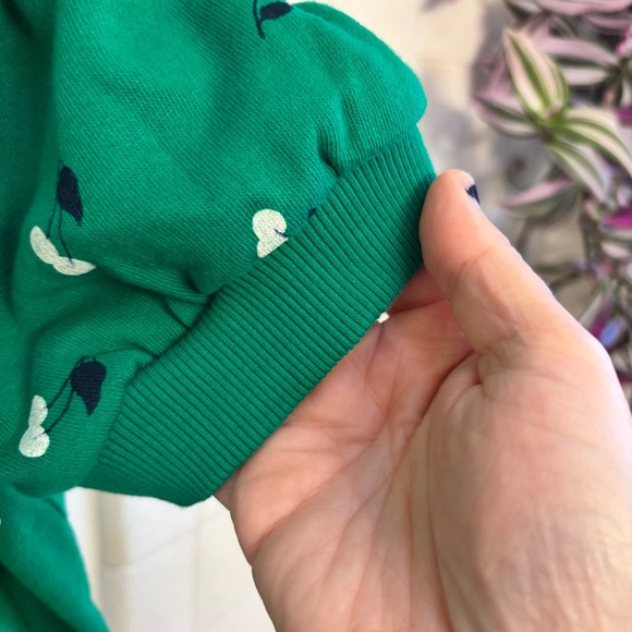 Maeve Kelly Green Sweatshirt with Cherry Pattern - Picture 4 of 8